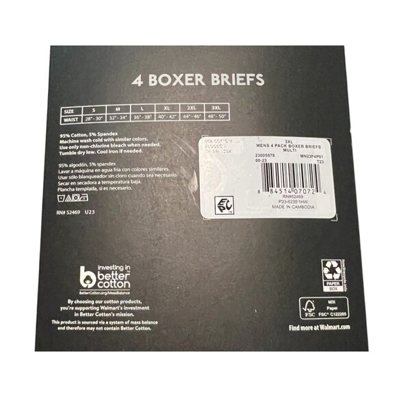 No Boundaries Mens Tag-Free All-Seasons 4-Pk Printed Boxer Briefs  Size 3XL  NWT - Picture 6 of 8